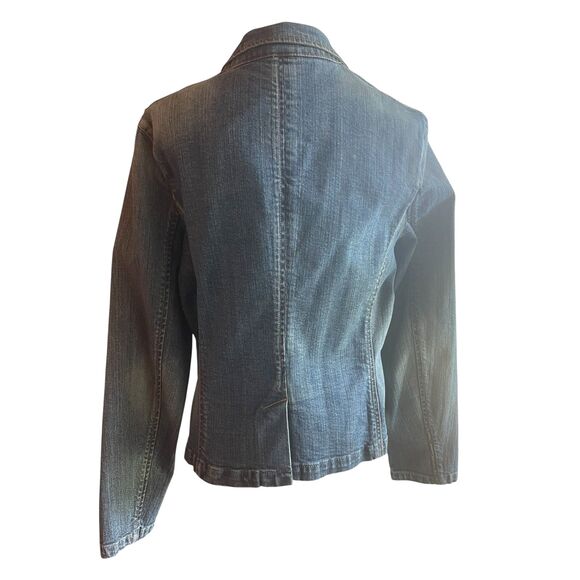 Vintage GAP Y2K Jean Jacket Size 14 Stretch Denim Classic Preppy Coastal Grandma - Picture 10 of 15